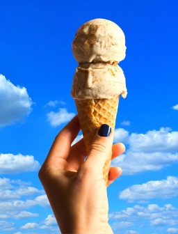 Delicious Sky Hand Ice Ice Cream Cone Summer Blue
